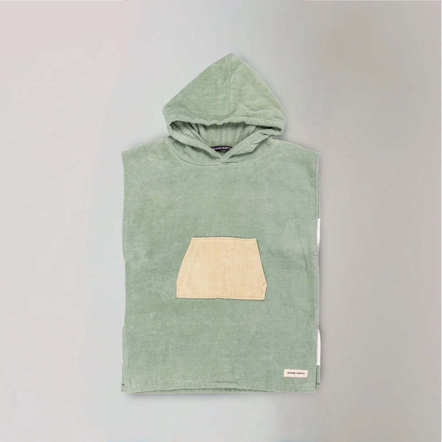 O&E TODDLERS HOODED PONCHO - SAGE
