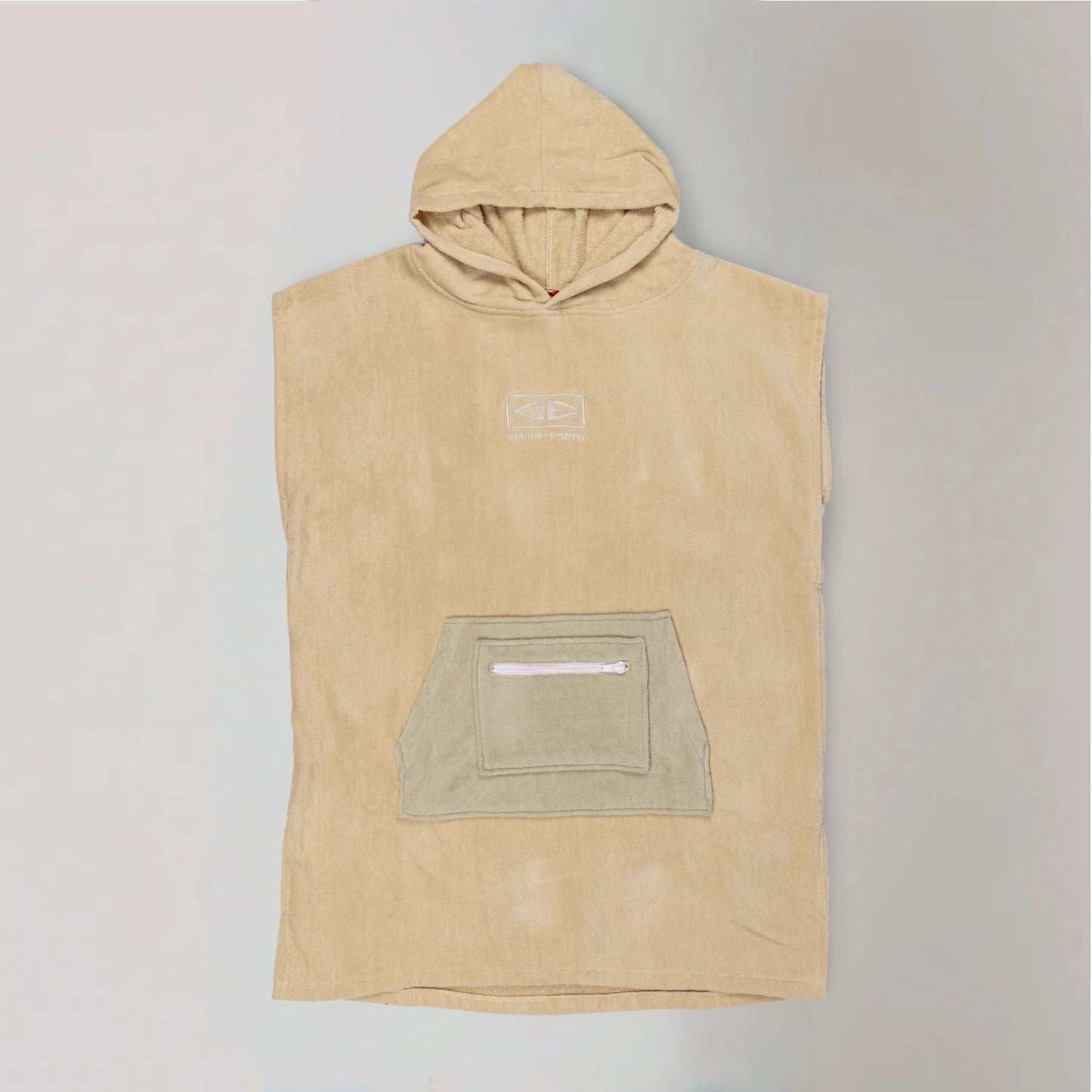 O&E YOUTH HOODED PONCHO - BEIGE