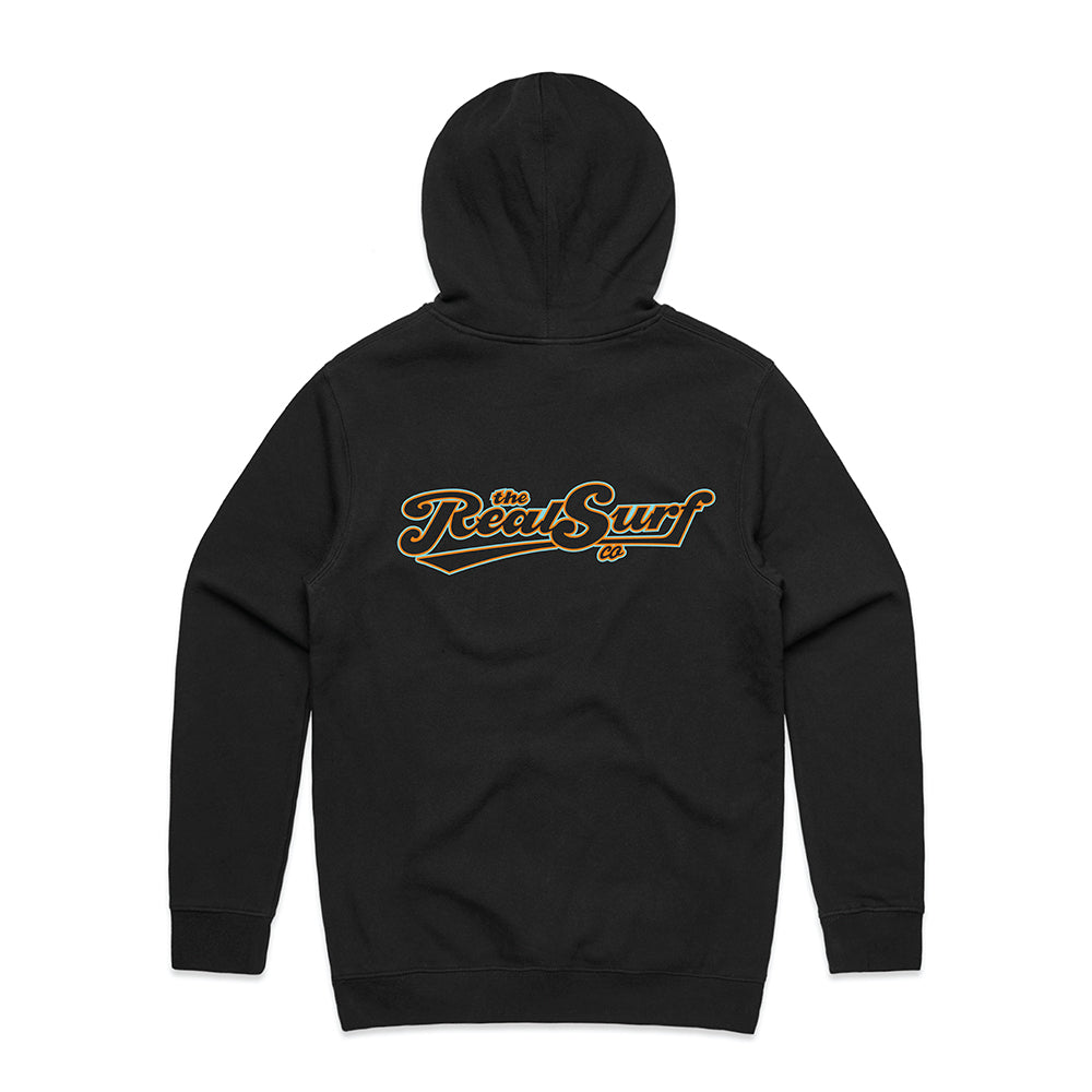 REAL SURF CLASSIC LOGO HOODIE - BLACK