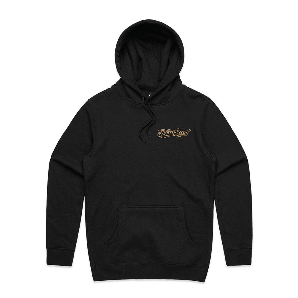 REAL SURF CLASSIC LOGO HOODIE - BLACK