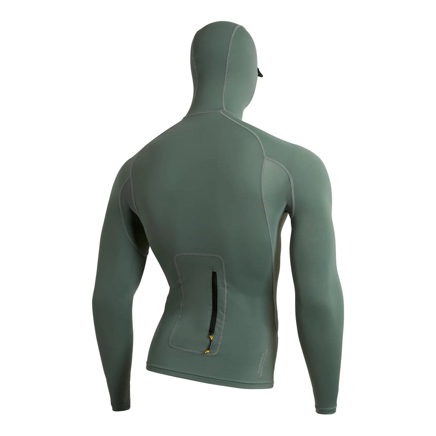 FLORENCE UTILITY LONG SLEEVE POCKET HOODED RASH GUARD - DARK SAGE