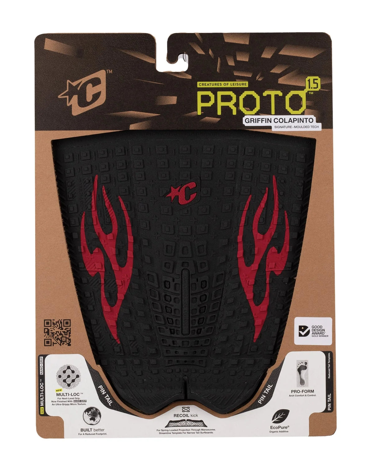 CREATURES PROTO 1.5 PIN TAIL GRIP GRIFFIN COLAPINTO - BLACK RED FLAMES