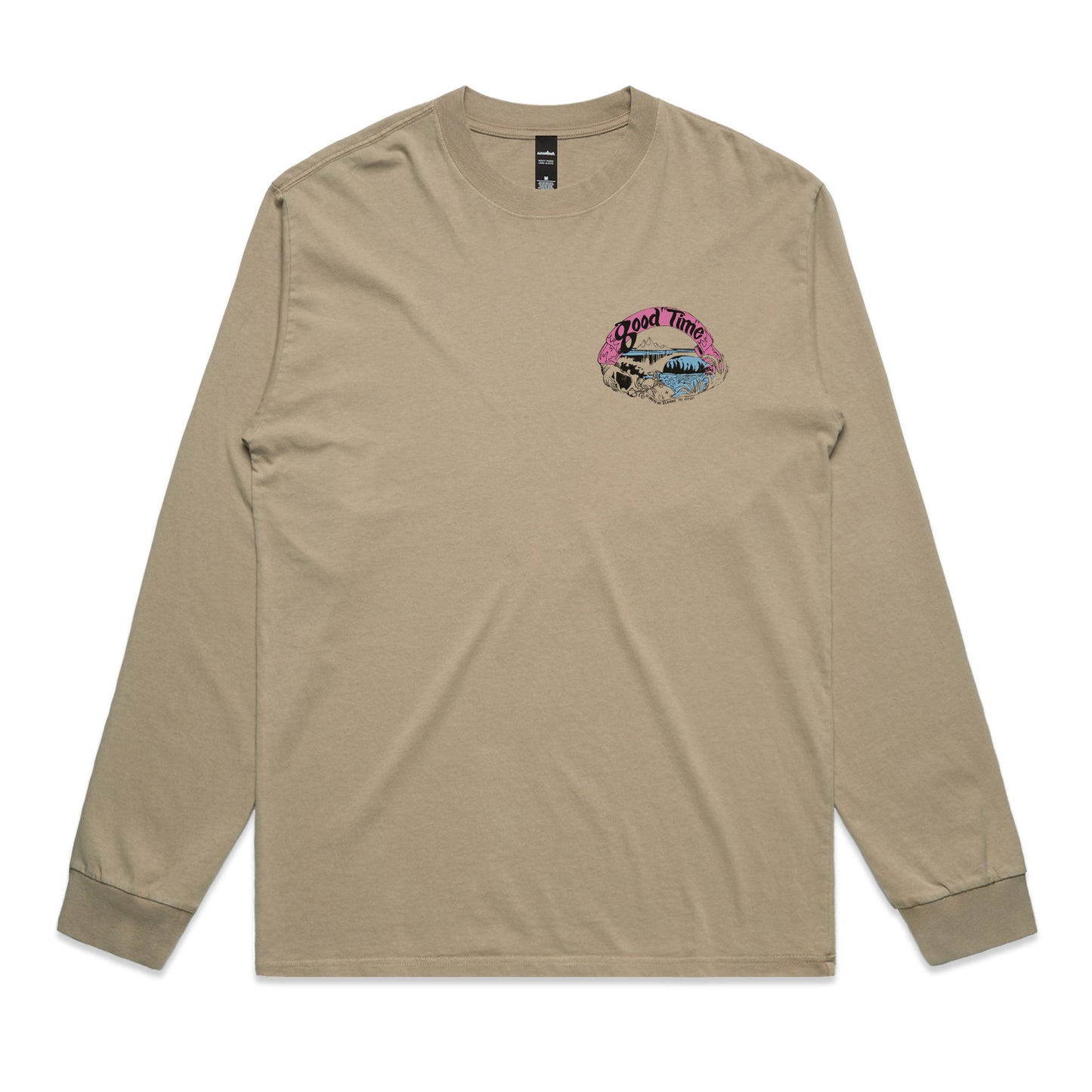 GOODTIME SURFBOARDS OG LOGO L/SL HEAVY TEE - KHAKI - 2024