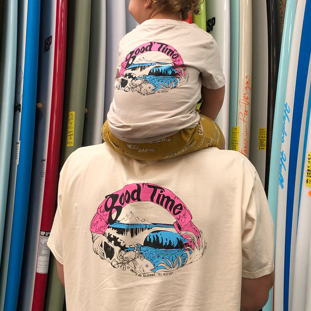 GOODTIME SURFBOARDS OG LOGO YOUTH S/SL TEE - BONE - 2024