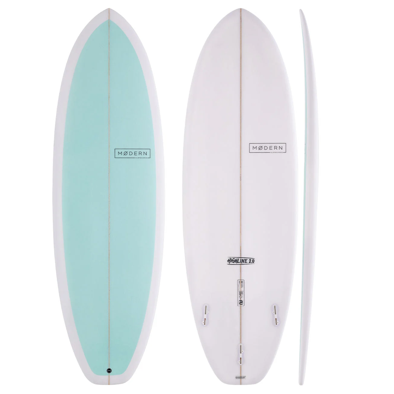 MODERN HIGHLINE 2.0 6'9" PU FCS II 56L - SEA GREEN/WHITE