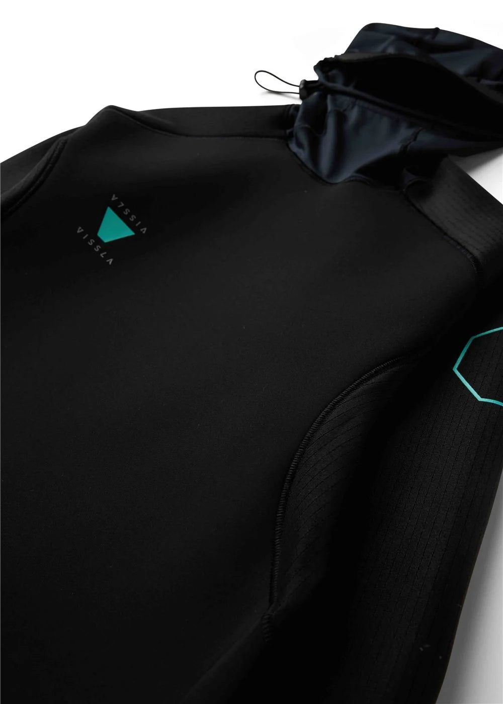 VISSLA MENS HIGH SEAS II HOODED LS WETSUIT JACKET - BLACK