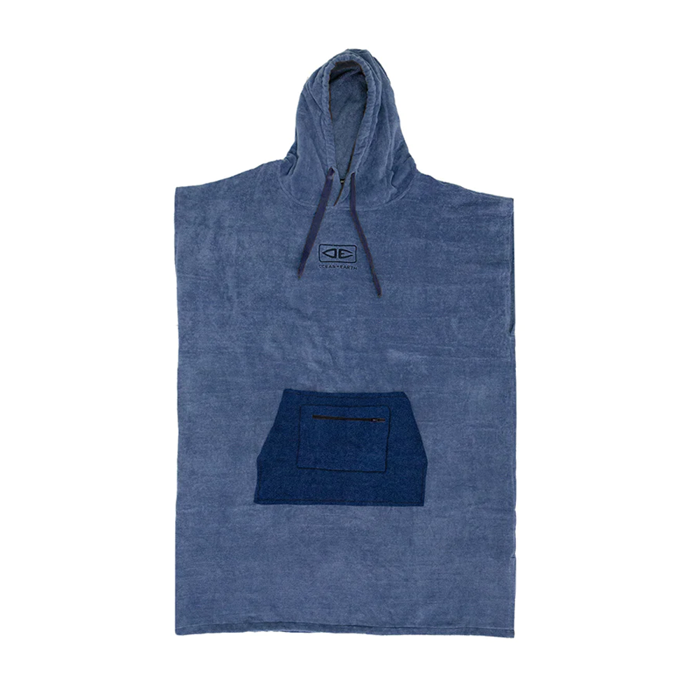 O&E DAYBREAK HOODED PONCHO - STEEL BLUE