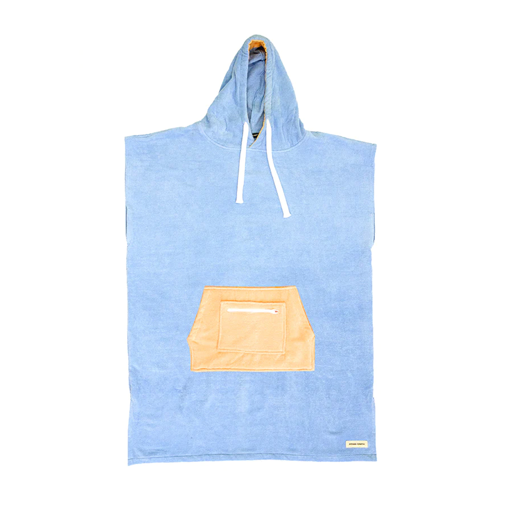 O&E DAYDREAM HOODED PONCHO - BLUE