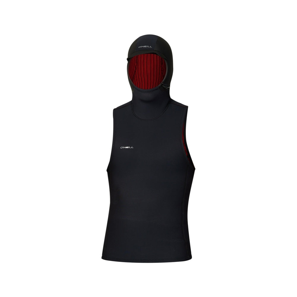 O'NEILL HYPER FIRE NO SLEEVE 1MM HOODED VEST - BLACK
