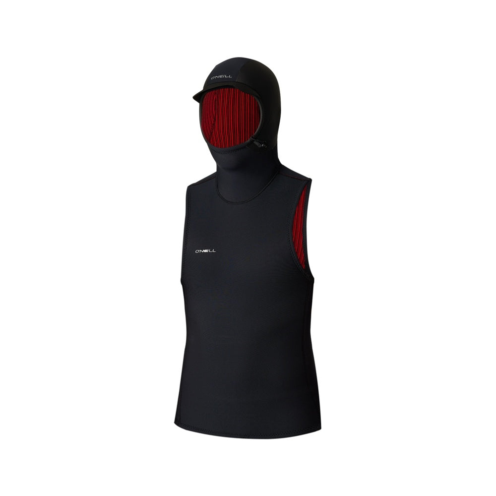 O'NEILL HYPER FIRE NO SLEEVE 1MM HOODED VEST - BLACK