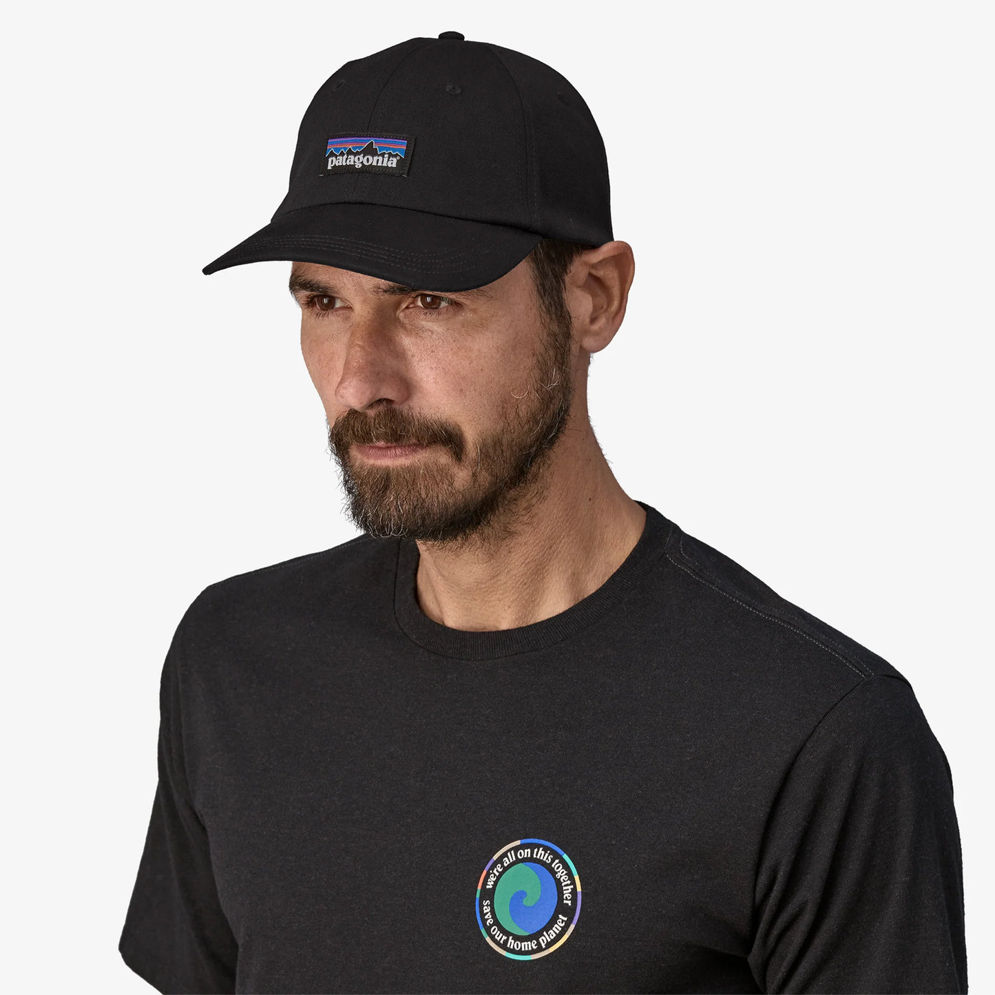 PATAGONIA P-6 LABEL TRAD CAP - BLACK