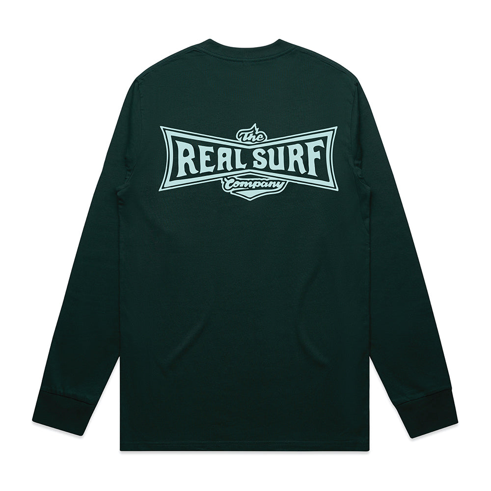 REAL SURF CLASSIC LOGO L/SL TEE - PINE