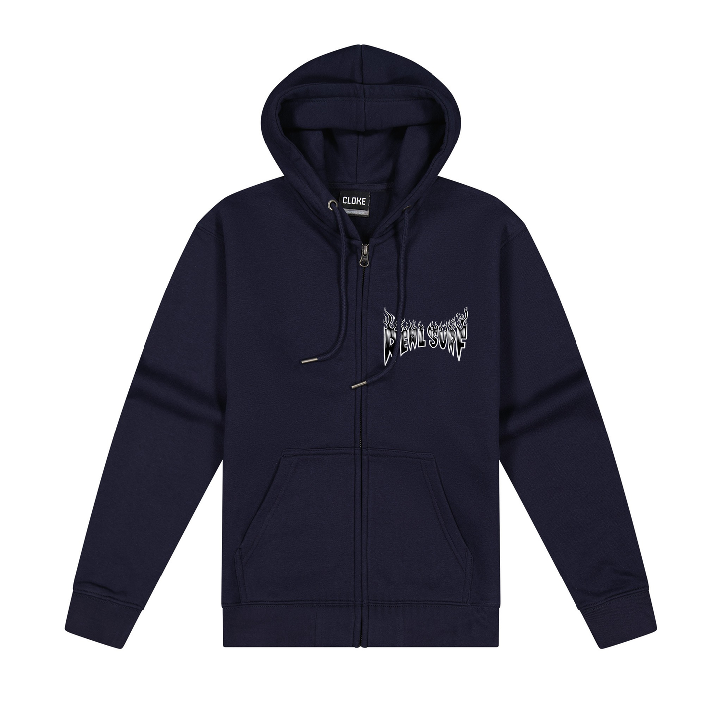 REAL SURF FLAME LOGO ZIP-UP HOODIE YOUTH - NAVY