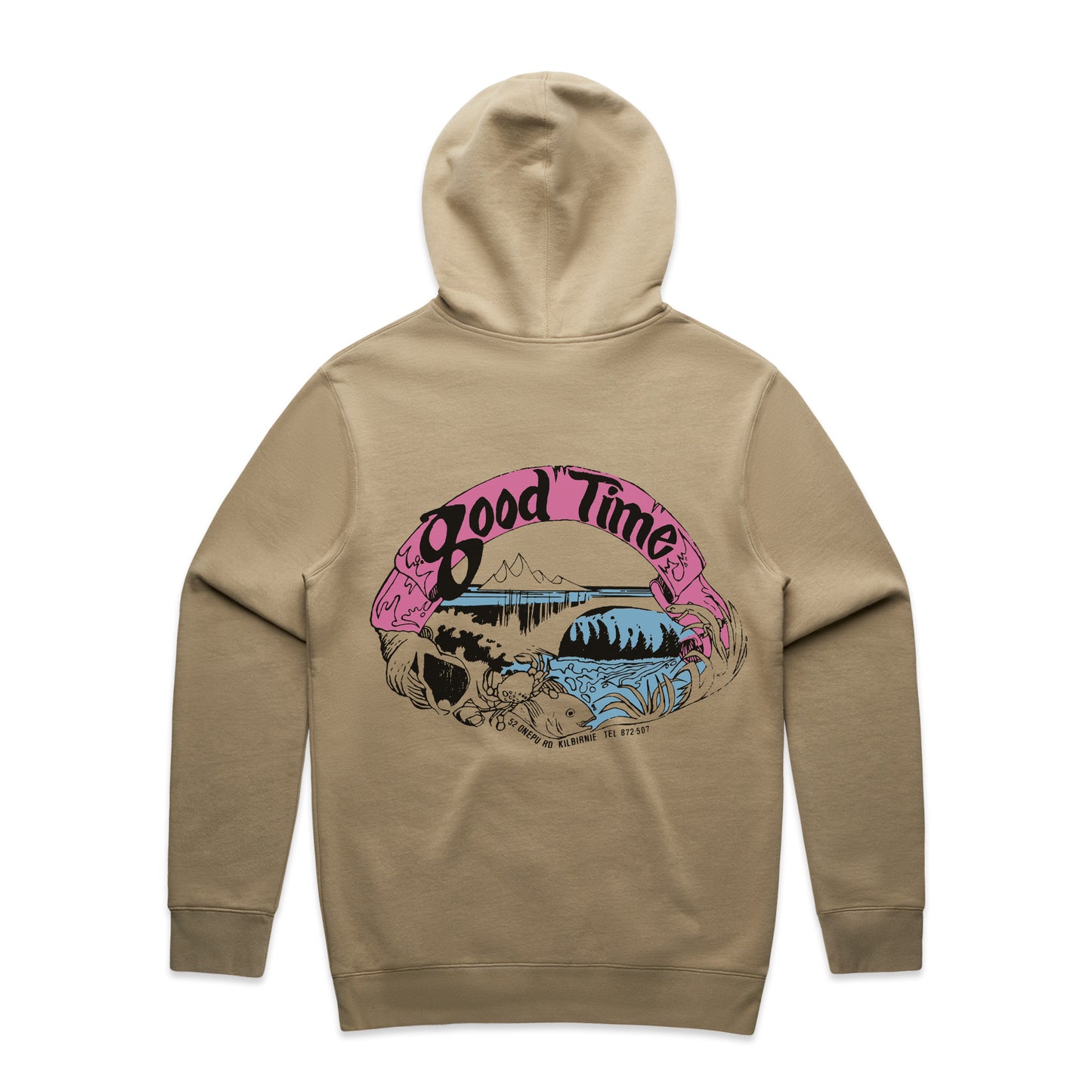 GOODTIME SURFBOARDS OG LOGO HOODIE - SAND - 2024