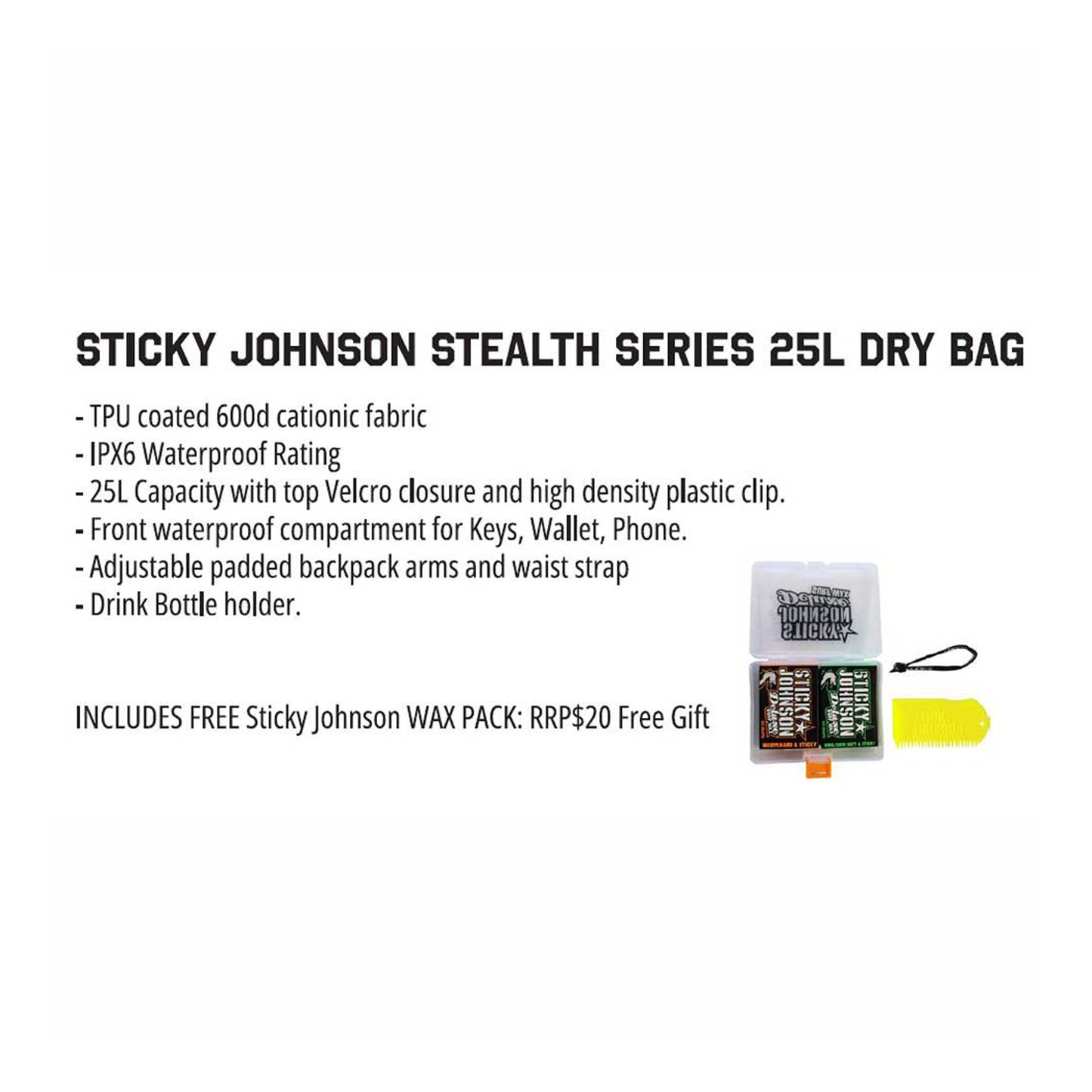 STICKY JOHNSON DRY BAG 25L
