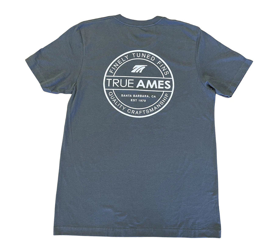 TRUE AMES HERITAGE CIRCLE LOGO T-SHIRT - CHARCOAL