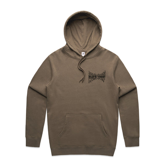 REAL SURF GOOFY FLAMES HOODIE - WALNUT