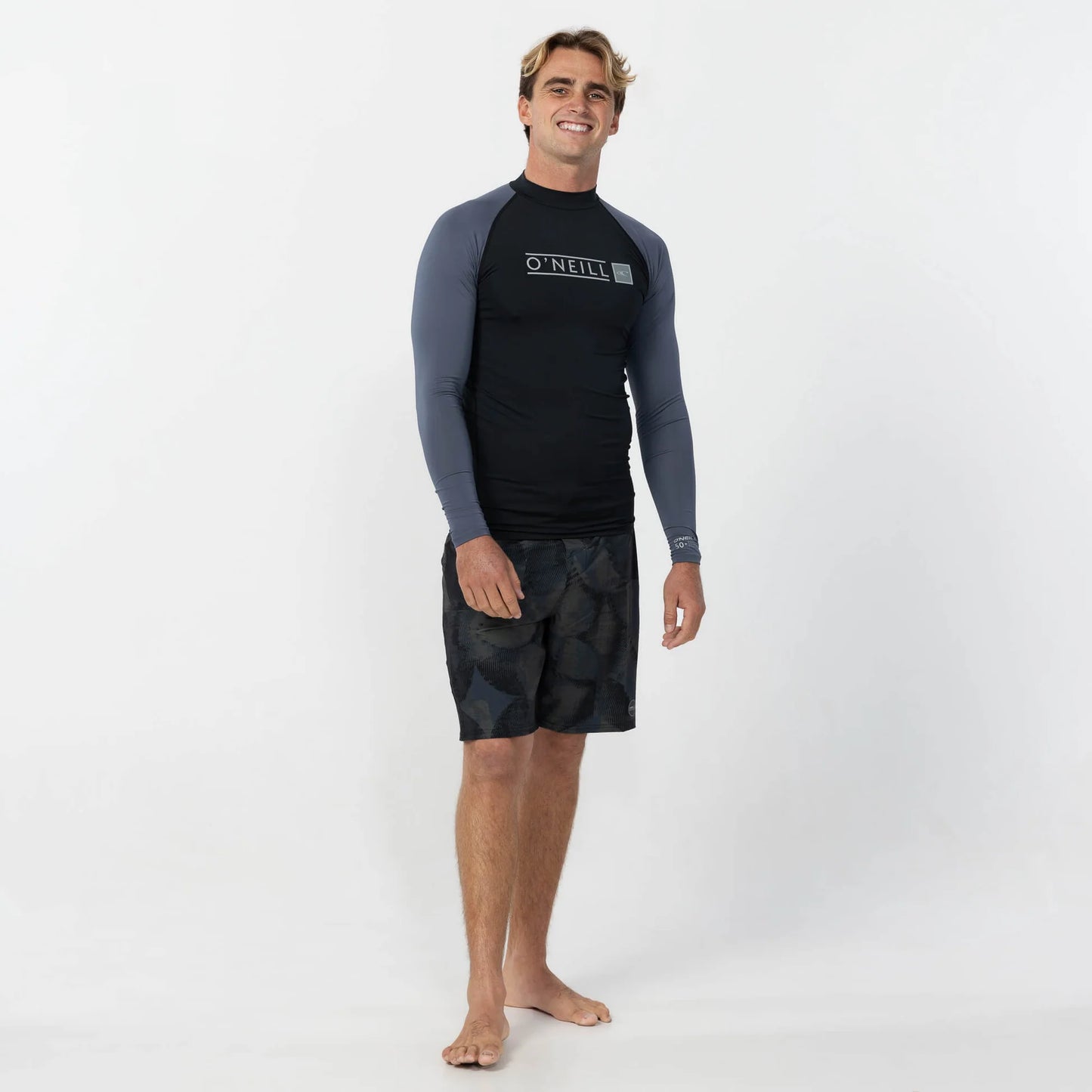O'NEILL MENS REACTOR BLOCK LONG SLEEVE RASH VEST - ORION BLUE