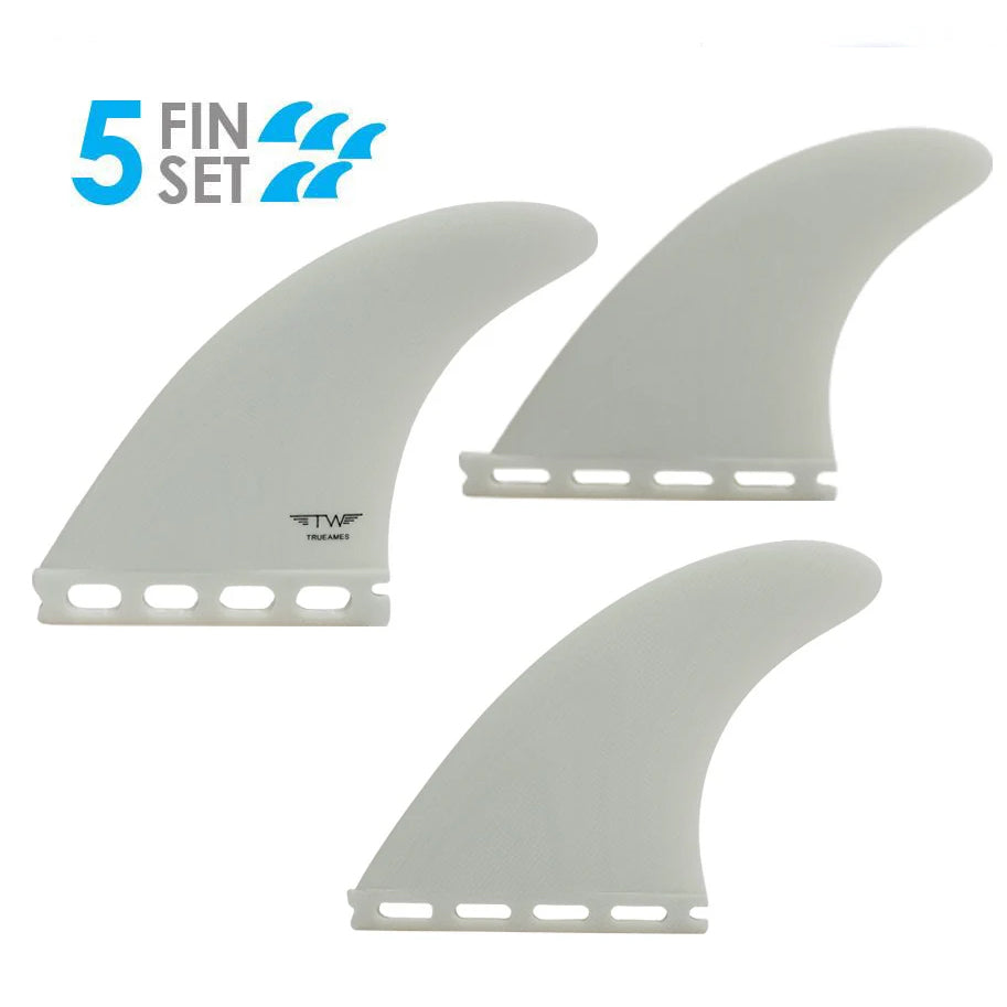 TRUE AMES TYLER WARREN 5-FIN TRI/QUAD FG FUTURES WHITE