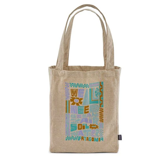 PATAGONIA RECYCLED MARKET TOTE - ALL WE NEED: CLASSIC TAN