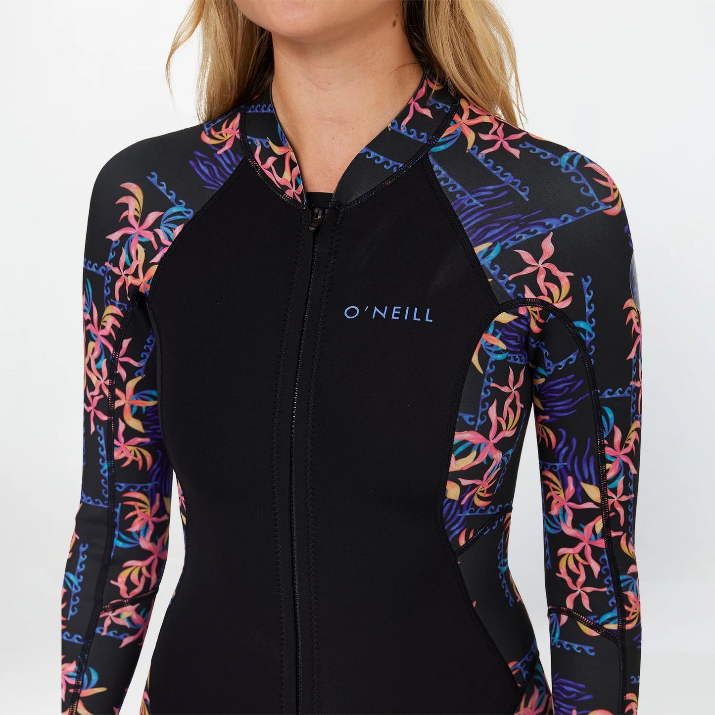 O'NEILL WMNS BAHIA FZ 2MM LS CHEEKY SPRING - TROPIC TEXTA