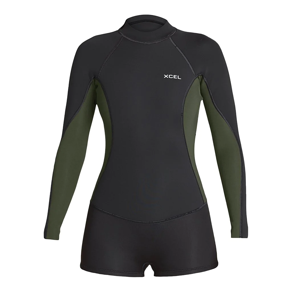 XCEL WMNS 2MM AXIS L/S SPRINGSUIT BLACK/DARK FOREST