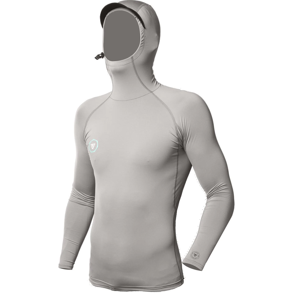 VISSLA MENS WARM SEAS ECO HOODED LYCRA UV TEE - GREY