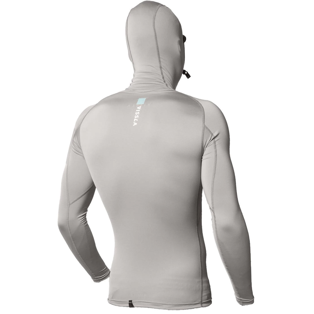 VISSLA MENS WARM SEAS ECO HOODED LYCRA UV TEE - GREY
