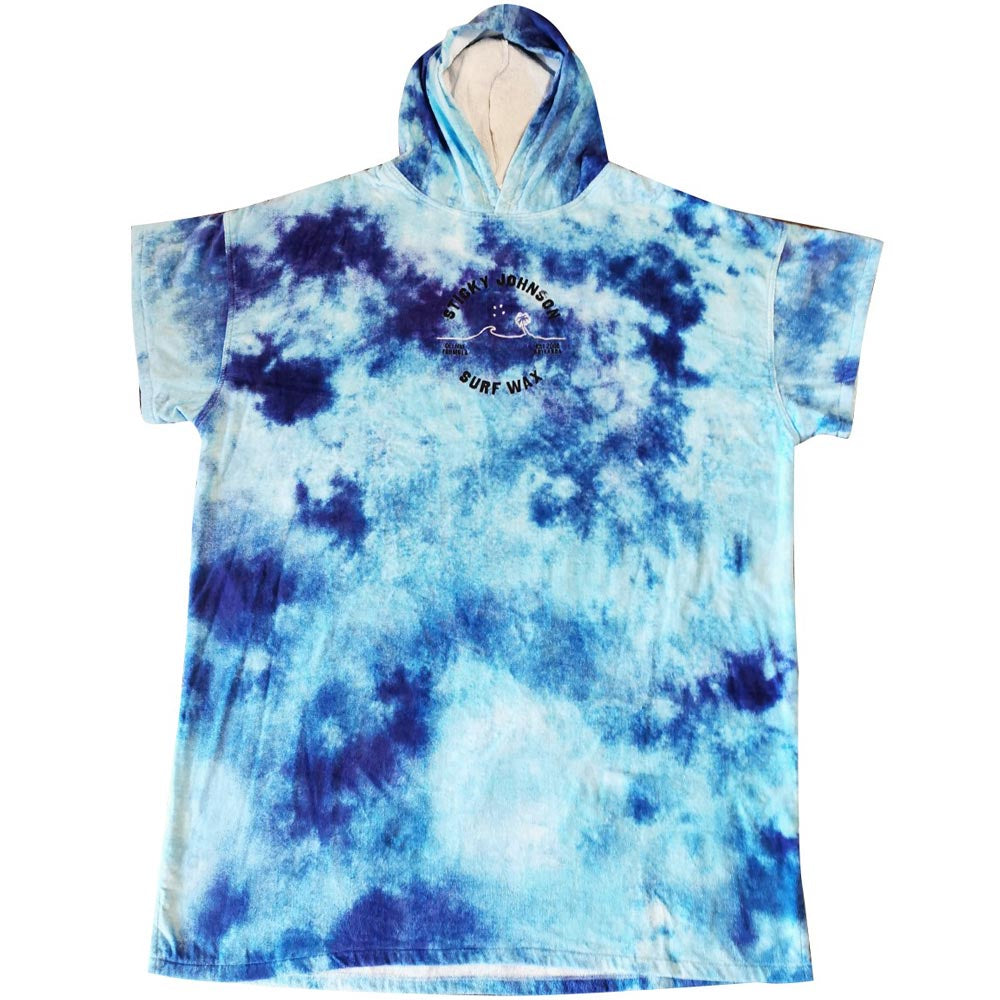 STICKY JOHNSON HOODED CHANGE TOWEL TIEDYE BLUE