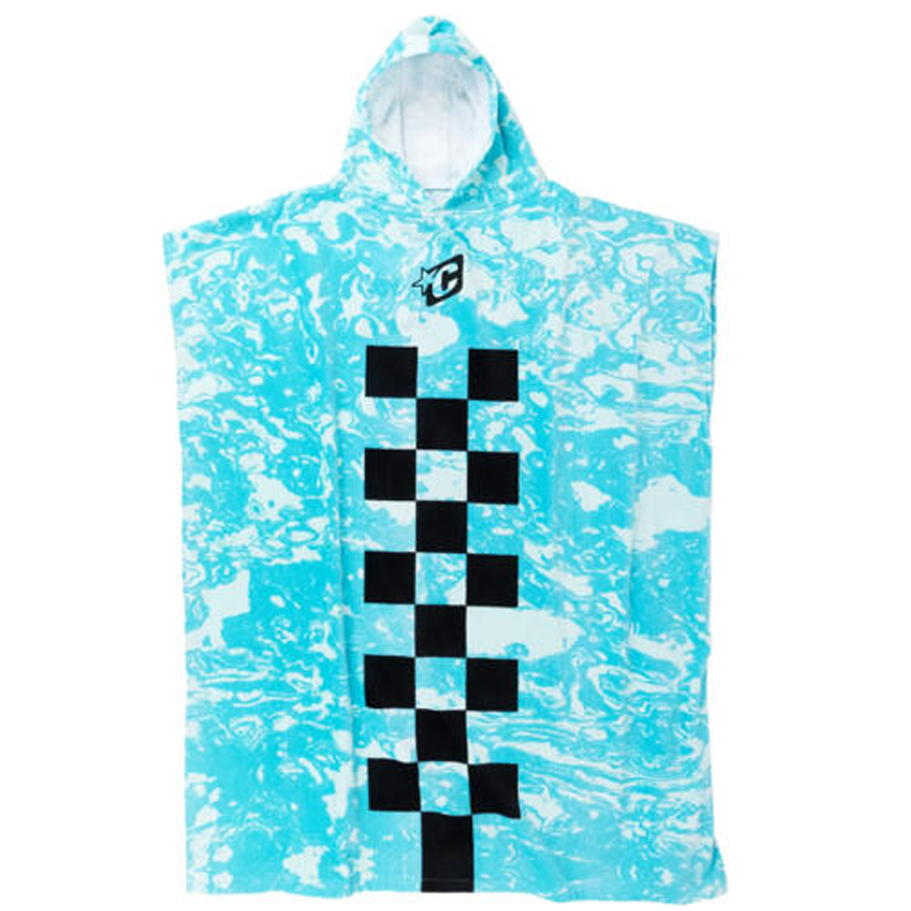 CREATURES CHEX PONCHO CHANGE TOWEL FLURO BLUE – Real Surf