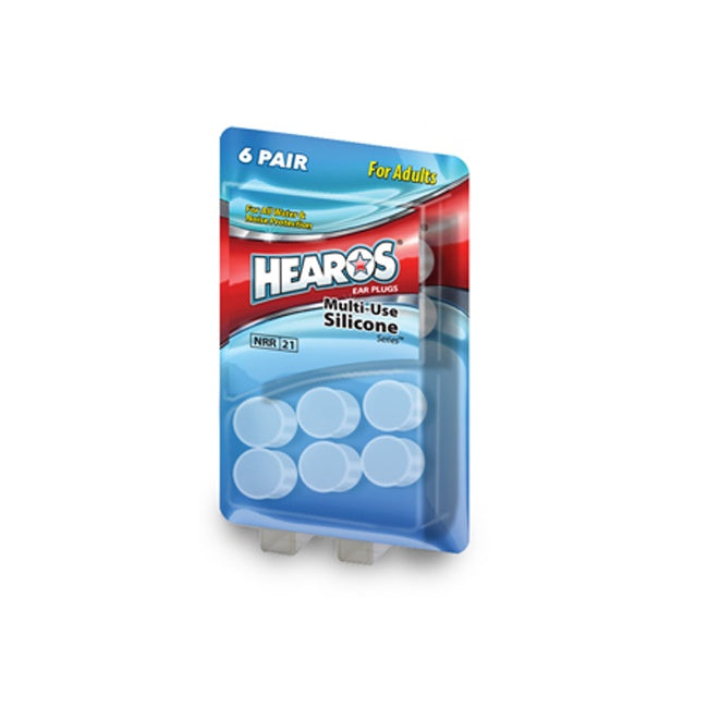 HEAROS MULTI USE SILICONE EAR PLUGS ADULTS (8 PAIRS)