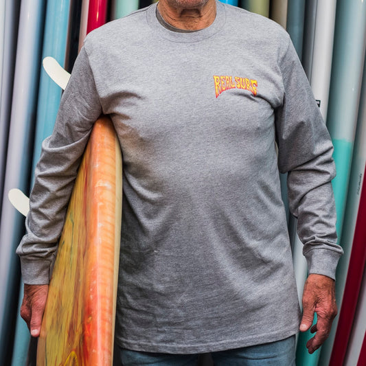 REAL SURF CLASSIC L/SL TEE GREY MARLE