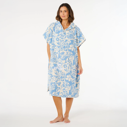 RIP CURL MIXED HOODED TOWEL - BLISSFUL BLUE