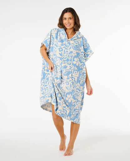 RIP CURL MIXED HOODED TOWEL - BLISSFUL BLUE