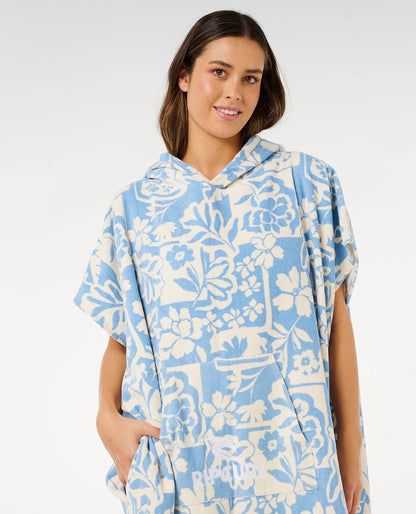 RIP CURL MIXED HOODED TOWEL - BLISSFUL BLUE