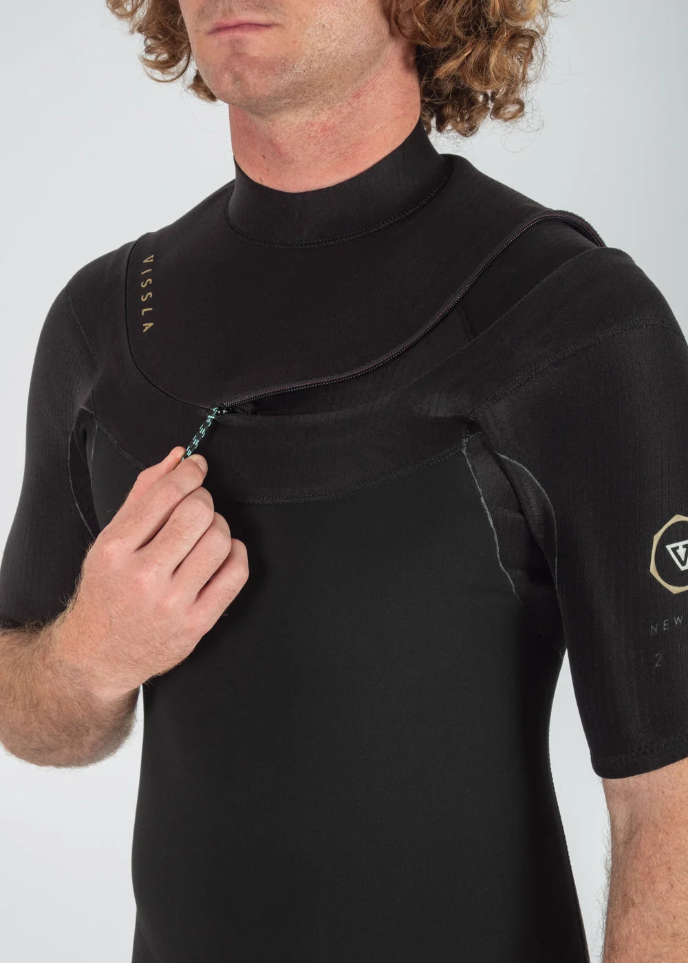VISSLA MENS NEW SEAS 2MM U-ZIP SS FULL - BLACK