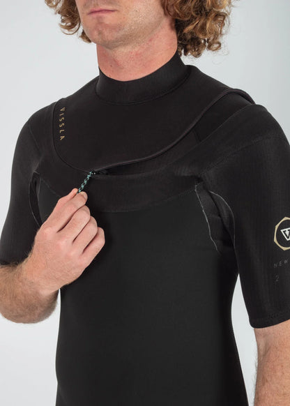 VISSLA MENS NEW SEAS 2MM U-ZIP SS FULL - BLACK