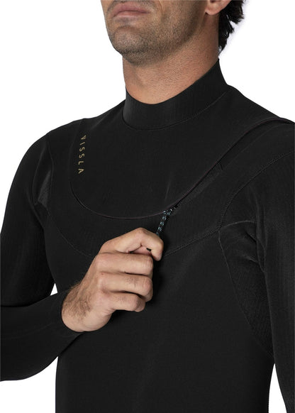 VISSLA MENS NEW SEAS U-ZIP 2MM LS SPRING - BLACK