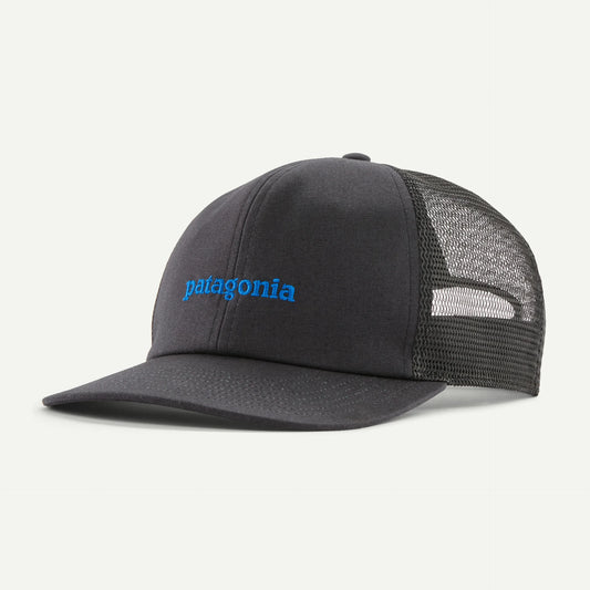 PATAGONIA RELAXED TRUCKER HAT - TEXT LOGO: INK BLACK