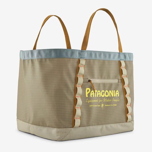 PATAGONIA BLACK HOLE GEAR TOTE 61L - WATER PEOPLE BANNER: WEATHERED STONE