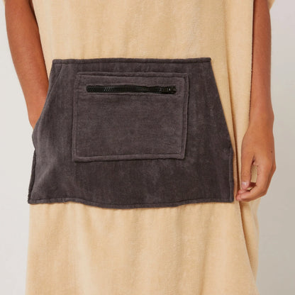 O&E DAYBREAK HOODED PONCHO - BEIGE