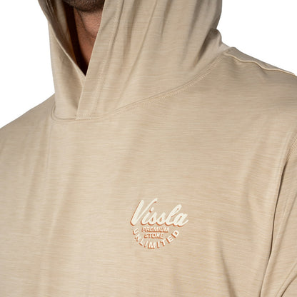 VISSLA TWISTED ECO LONG SLEEVE HOODED SUN SHIRT - SAND