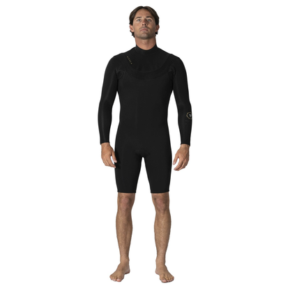 VISSLA MENS NEW SEAS U-ZIP 2MM LS SPRING - BLACK