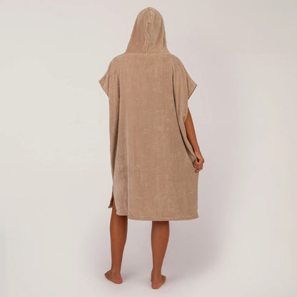 O&E DAYDREAM HOODED PONCHO - HAZELNUT
