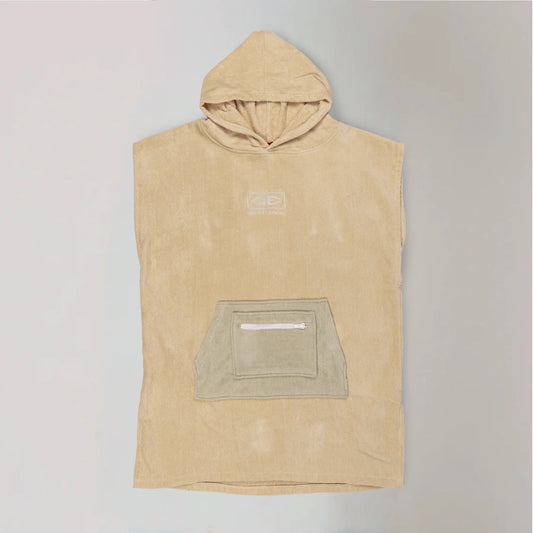 O&E YOUTH HOODED PONCHO - BEIGE