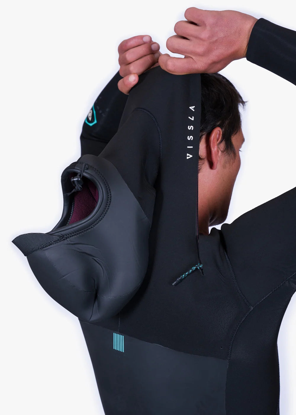 VISSLA MENS NEW SEAS 4/3MM U ZIP FULL W/HOOD - BLACK