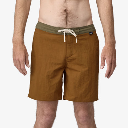 PATAGONIA MENS WAVEFARER HYBRID WALK SHORTS 18IN - TREE RING BROWN