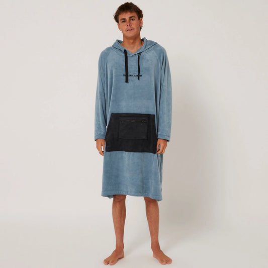 O&E SURF ESSENTIAL L/S PONCHO - PETROL