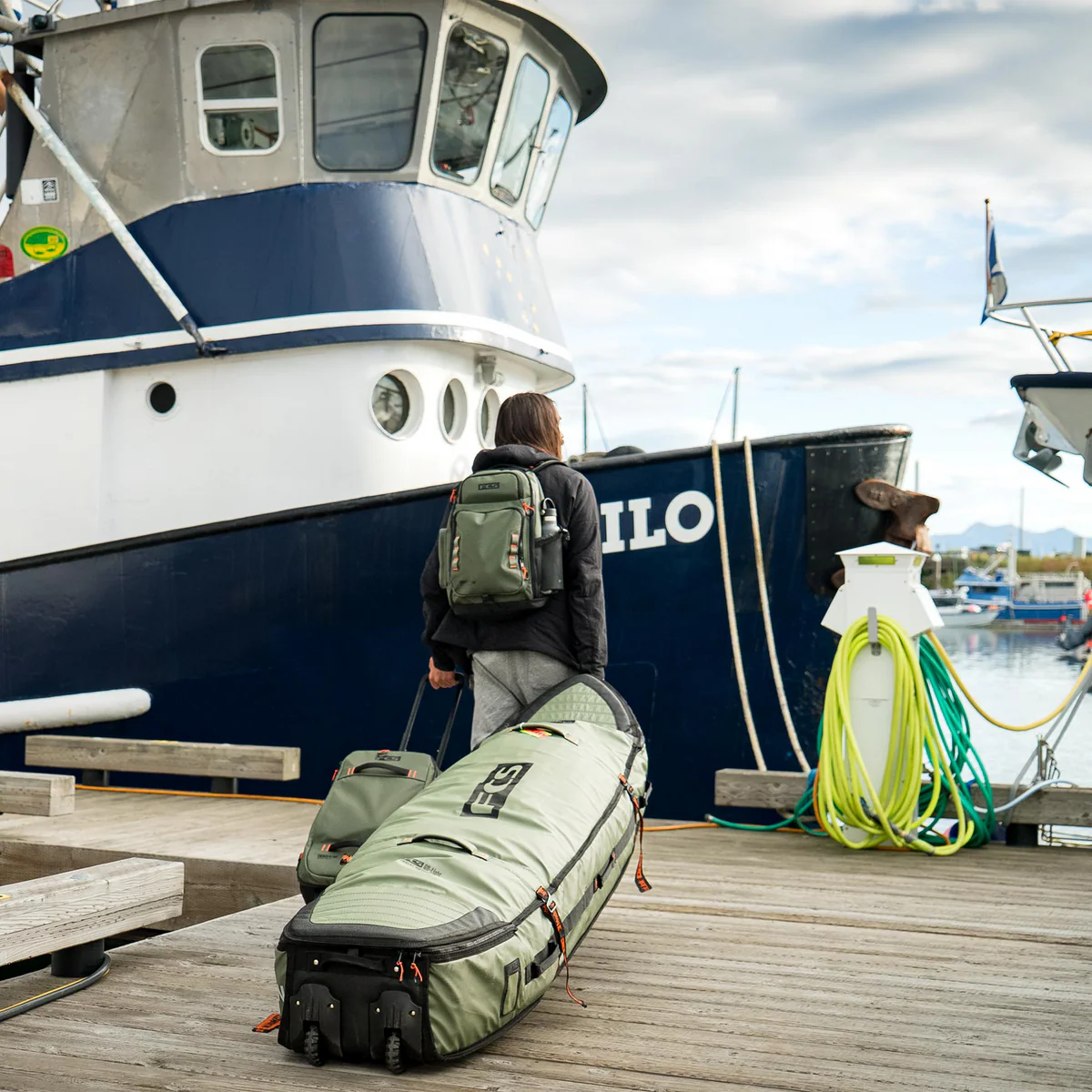 FCS TRAVEL 2W LONGBOARD WHEELIE - ALPINE