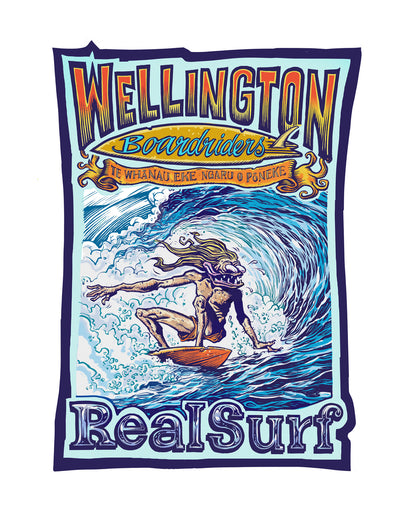 WELLINGTON BOARDRIDERS X REAL SURF TEE - WHITE